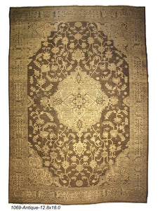 Antique Gray Wool Turkish Oushak Rug - Woven Passion Rugs