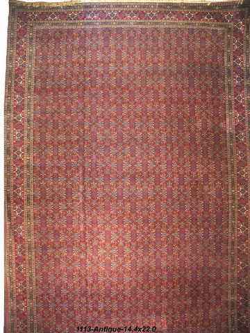 Antique Persian Yazd Rug