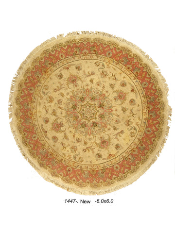 New Persian Tabriz Round Rug