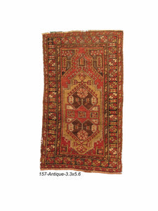 Red Wool Antique Turkish Oushak Rug