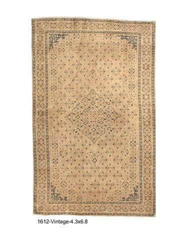 Ivory Wool Antique Tabriz Rug - Woven Passion Rugs