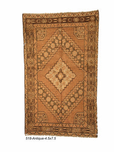 4'5" X 7'5" Antique Afghan Rug