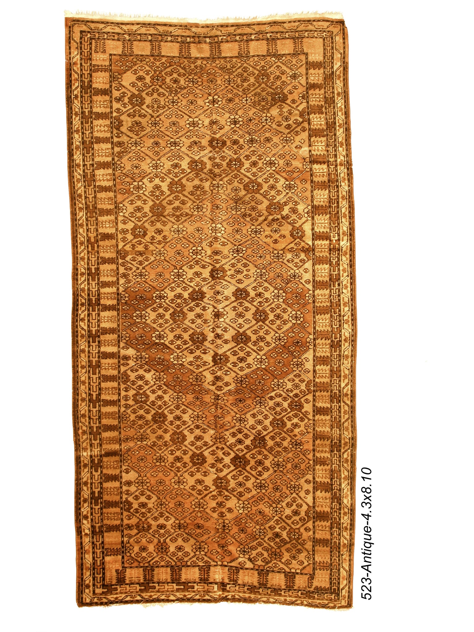 patterned antique khotan rug