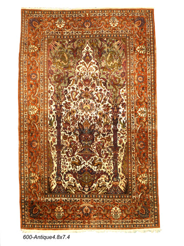 Antique Tabriz Silk Rug - Woven Passion Rugs