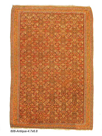 Rust Colored Antique Senneh Rug