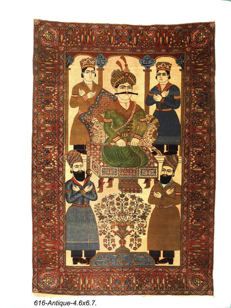 Pair of Persian Sarouk Farahan Pictorial Rugs